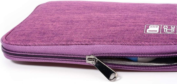 Electronics Organizer Bag Waterproof Carrying Pouch Travel Universal Cable Organizer Electronics Storage Bag Accessories Cases for Cord, Charger, Earphone, USB, SD Card (Purple)… - Image 7