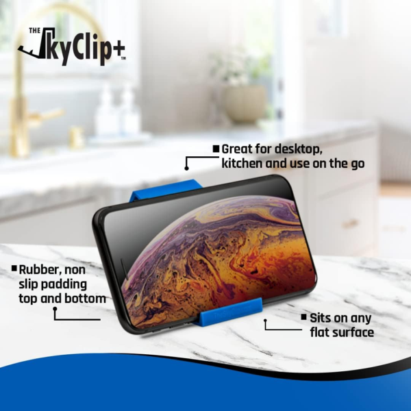 + Phone & Tablet Holder for Air Travel, Home and Office Use - Inflight Phone Mount & Stand Compatible with Iphone, Android, Kindle and Tablets - Ultimate Travel Accessory (Blue) - Image 3