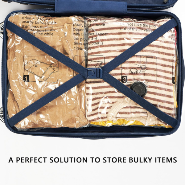 Vacuum Storage Bags 8 Jumbo, Space Saver Bags with Travel Hand Pump, Compression Airtight Sealer Bags for Clothes, Bedding, Pillows, Comforters, Blankets - Image 6