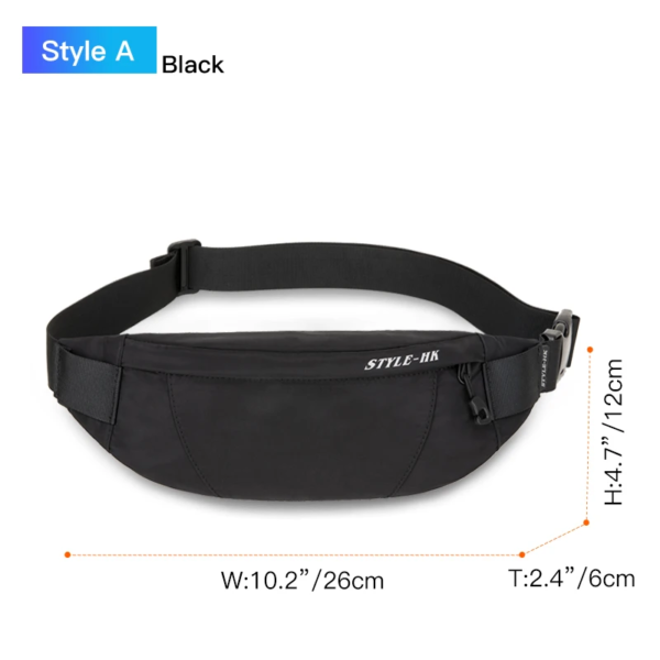 Hk Fanny Pack Black Waterproof Money Belt Bag Men Purse Teenager'S Travel Wallet Belt Male Waist Bags Cigarette Case for Phone - Image 11