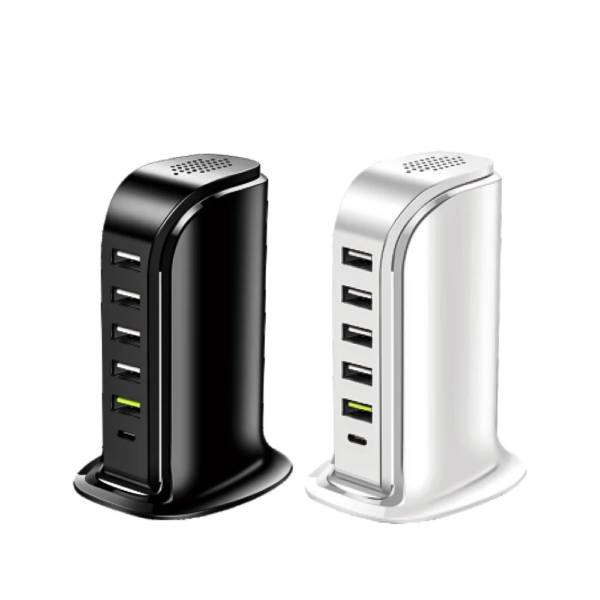 USB Phone Charger 6 Ports 40W , Type C Wall Charger Smart 6A, Charging Tower with 5Ft Power Cord, USB Power Adapter Fast Charging, Smart Home Device Charging Station, / Accessories - Image 7
