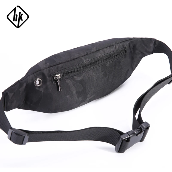 Hk Men Male Casual Fanny Bag Waist Bag Money Phone Belt Bag Pouch Camouflage Black Gray Bum Hip Bag Shoulder Belt Pack