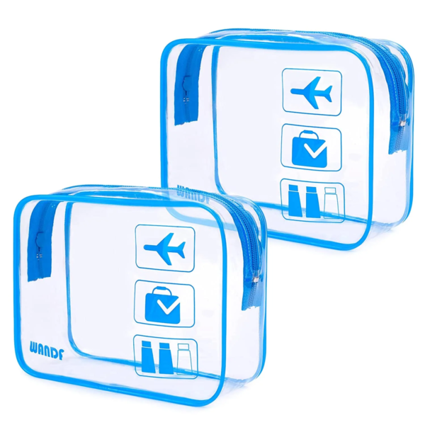 TSA Approved Clear Travel Toiletry Bag with Zippers Carry-On Travel Accessories Quart Size Toiletries Cosmetic Pouch Makeup Bags (2 Pcs) - Image 10