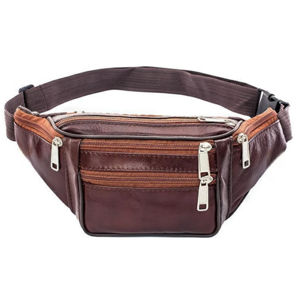 Leather Men Waist Chest Bag Thin Outdoor Sports Tactical Pauch Male Small Running Fanny Pack Crossbody Chest Money Belt Bags - Image 2