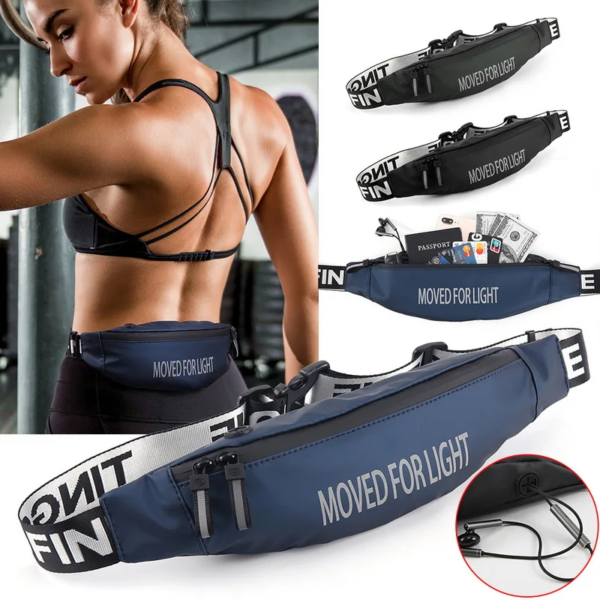 Fanny Pack Black Waterproof Money Belt Bag Men Women Sport Belt Male Waist Bags for Phone Travel Luxury Brand Wallet - Image 2