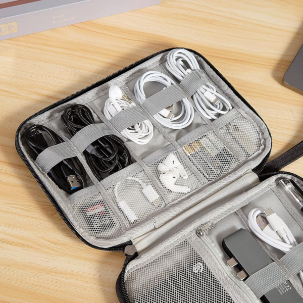 Electronic Organizer, Portable Cord Organizer, Travel Waterproof Electronic Storage Bag, for USB Cables, Chargers, Hard Drives, SD Cards and More - Image 7