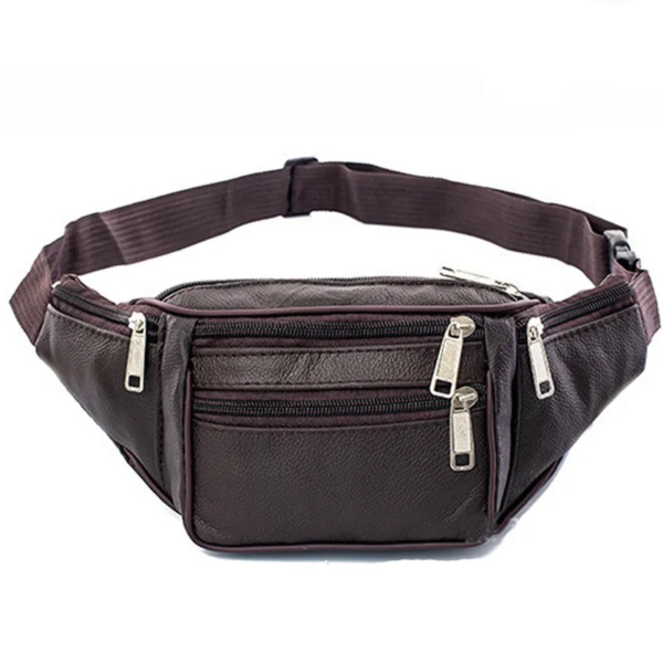 Leather Men Waist Chest Bag Thin Outdoor Sports Tactical Pauch Male Small Running Fanny Pack Crossbody Chest Money Belt Bags - Image 3