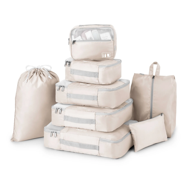 4+4 Set Packing Cubes, Travel Luggage Organizers ,Gray - Image 9