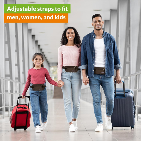 Hidden Money Belt for Men & Women - RFID Blocking Waist Pack for Passport, Wallet & Phone - Safe and Secure for Travel - Image 6