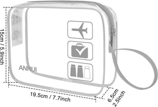 TSA Approved Toiletry Bag, 3-PACK Same Size Clear Toiletry Bag with Handle - Image 6