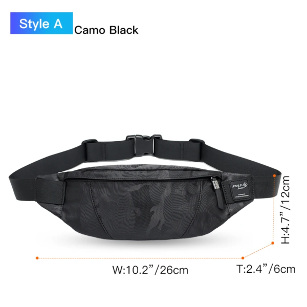 Hk Fanny Pack Black Waterproof Money Belt Bag Men Purse Teenager'S Travel Wallet Belt Male Waist Bags Cigarette Case for Phone - Image 13