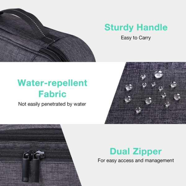 Electronic Organizer,  Accessories Organizer Travel Double Layer Electronics Bag Large for 10.5 Inch Ipad Pro, Adapter, Cables, Black - Image 6