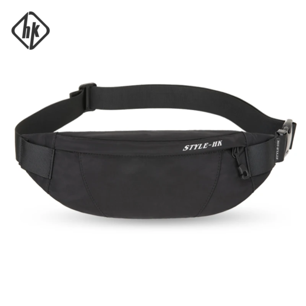 Hk Fanny Pack Black Waterproof Money Belt Bag Men Purse Teenager'S Travel Wallet Belt Male Waist Bags Cigarette Case for Phone - Image 2