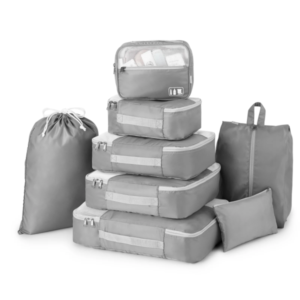 4+4 Set Packing Cubes, Travel Luggage Organizers ,Gray - Image 8