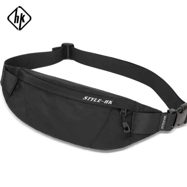 Hk Men Male Casual Fanny Bag Waist Bag Money Phone Belt Bag Pouch Camouflage Black Gray Bum Hip Bag Shoulder Belt Pack - Image 8