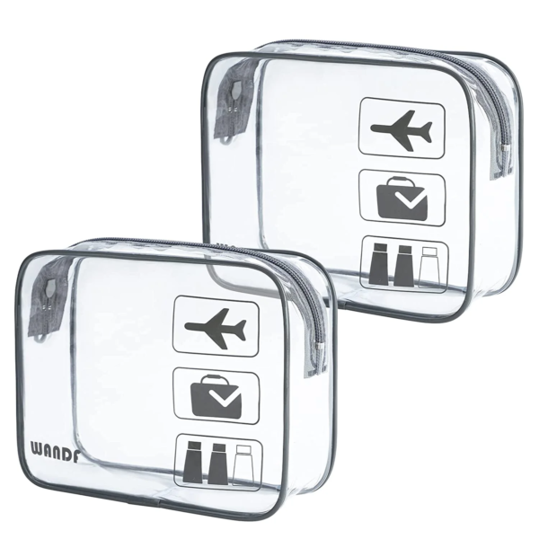 TSA Approved Clear Travel Toiletry Bag with Zippers Carry-On Travel Accessories Quart Size Toiletries Cosmetic Pouch Makeup Bags (2 Pcs) - Image 11