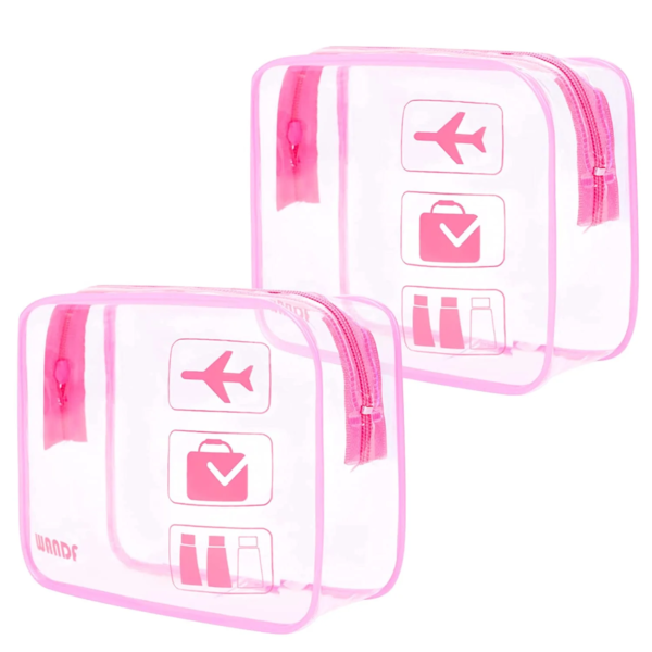 TSA Approved Clear Travel Toiletry Bag with Zippers Carry-On Travel Accessories Quart Size Toiletries Cosmetic Pouch Makeup Bags (2 Pcs) - Image 8