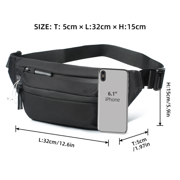 Men'S Waist Bag Casual Large Bags Travel Fanny Packs Large Belt Pouch Phone Money Belt Pack Crossbody Bags for Women'S - Image 5