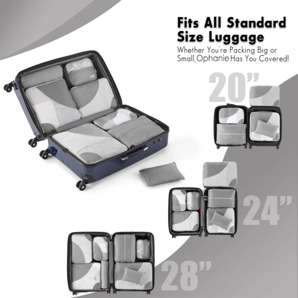 4+4 Set Packing Cubes, Travel Luggage Organizers ,Gray - Image 5
