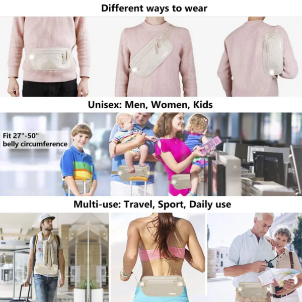 Invisible Travel Waist Packs Pouch for Passport Money Belt Bag Hidden Security Wallet Gift Travel Bag Chest Pack Money Waist Bag - Image 6