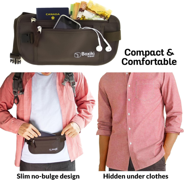 Hidden Money Belt for Men & Women - RFID Blocking Waist Pack for Passport, Wallet & Phone - Safe and Secure for Travel - Image 3