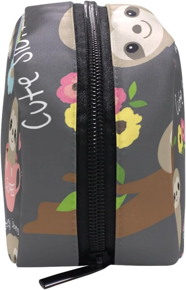 Makeup Bag Portable Travel Cosmetic Train Case Cute Sloth Toiletry Bag Organizer Accessories Case Tools Case for Beauty Women - Image 4