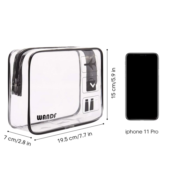 TSA Approved Clear Travel Toiletry Bag with Zippers Carry-On Travel Accessories Quart Size Toiletries Cosmetic Pouch Makeup Bags (2 Pcs) - Image 7