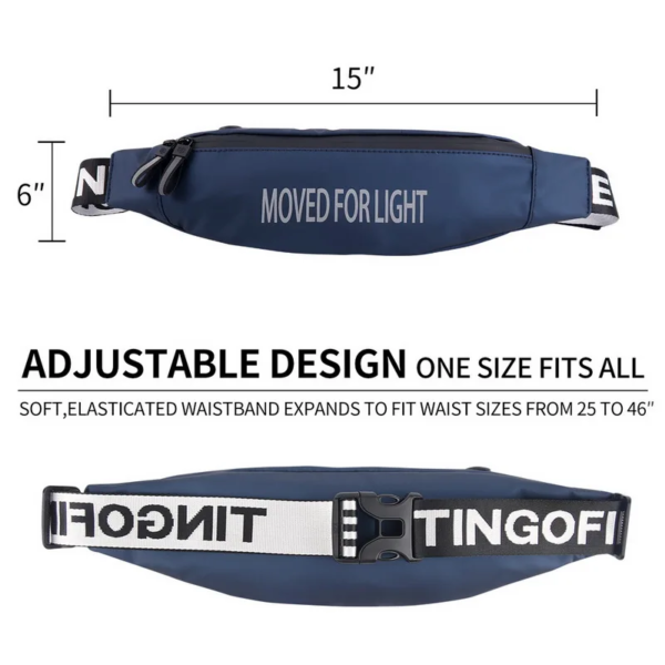 Fanny Pack Black Waterproof Money Belt Bag Men Women Sport Belt Male Waist Bags for Phone Travel Luxury Brand Wallet - Image 6