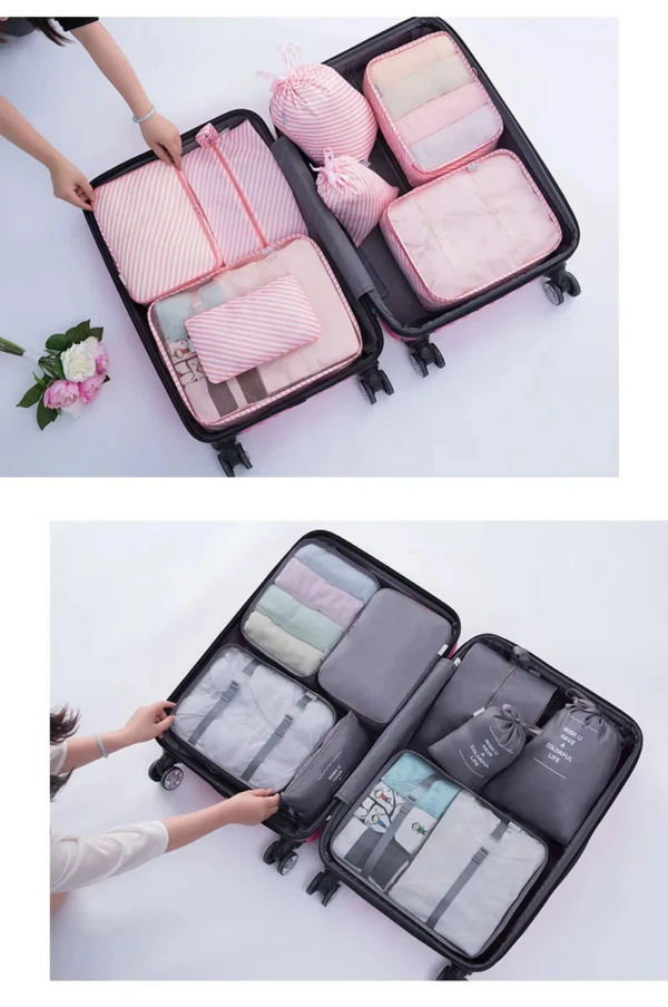 7Pcs Set Travel Organizer Storage Bags Suitcase Packing Cubes Set Cases Portable Luggage Clothes Shoe Tidy Pouch Fold - Image 6