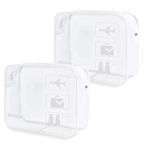 TSA Approved Clear Travel Toiletry Bag with Zippers Carry-On Travel Accessories Quart Size Toiletries Cosmetic Pouch Makeup Bags (2 Pcs) - Image 9