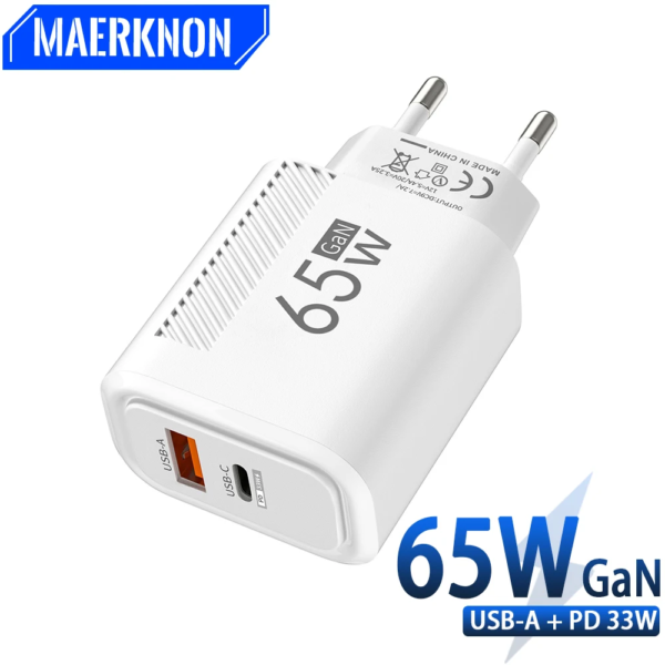 Gan Charger 65W USB C PD Type C Fast Charging Wall Adapter for Iphone 14 15 Xiaomi 13 Samsung Quick Charge Mobile Phone Charger - Image 2