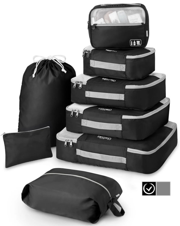4+4 Set Packing Cubes, Travel Luggage Organizers ,Gray - Image 10