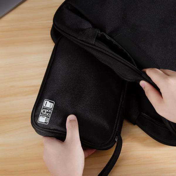 Electronic Organizer, Portable Cord Organizer, Travel Waterproof Electronic Storage Bag, for USB Cables, Chargers, Hard Drives, SD Cards and More - Image 6