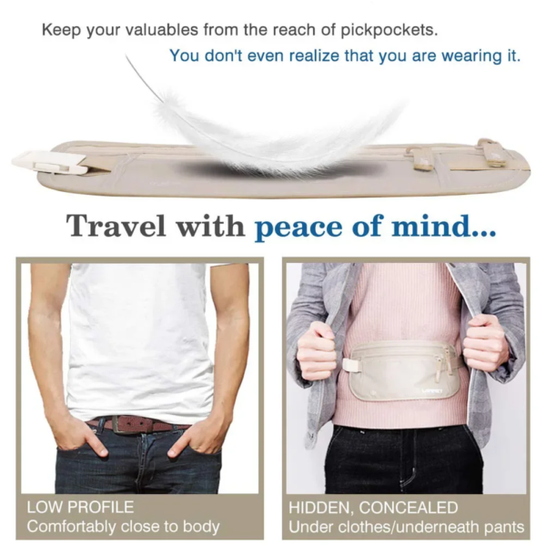 Invisible Travel Waist Packs Pouch for Passport Money Belt Bag Hidden Security Wallet Gift Travel Bag Chest Pack Money Waist Bag - Image 5