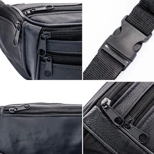 Leather Men Waist Chest Bag Thin Outdoor Sports Tactical Pauch Male Small Running Fanny Pack Crossbody Chest Money Belt Bags - Image 6