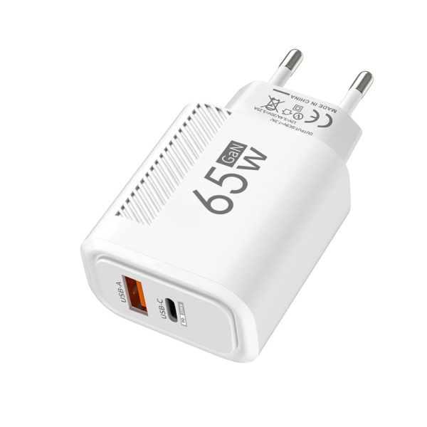 Gan Charger 65W USB C PD Type C Fast Charging Wall Adapter for Iphone 14 15 Xiaomi 13 Samsung Quick Charge Mobile Phone Charger