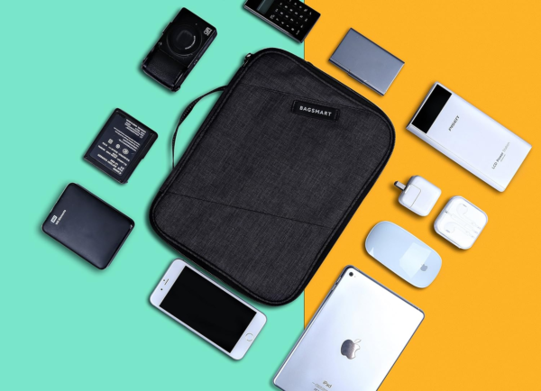 Electronic Organizer,  Accessories Organizer Travel Double Layer Electronics Bag Large for 10.5 Inch Ipad Pro, Adapter, Cables, Black - Image 8