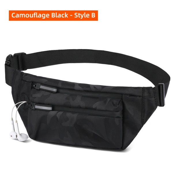 Hk Men Male Casual Fanny Bag Waist Bag Money Phone Belt Bag Pouch Camouflage Black Gray Bum Hip Bag Shoulder Belt Pack - Image 10